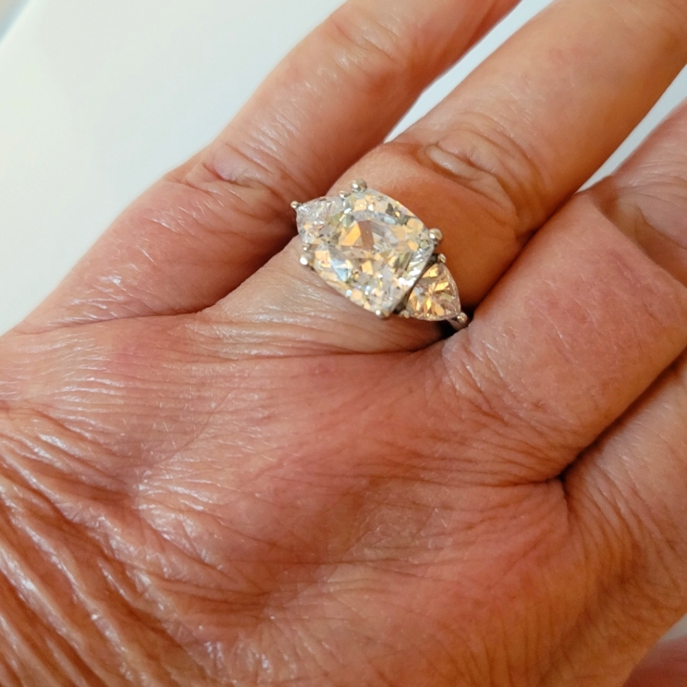 Diamonique Silver and White Ring